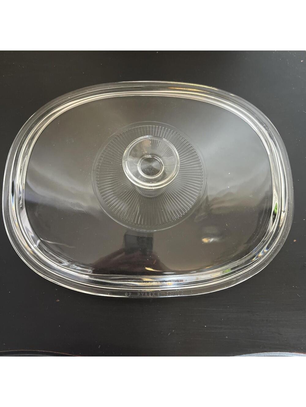 Pyrex Oval Glass Replacement Lid DC 1  1/2 CA W Chip